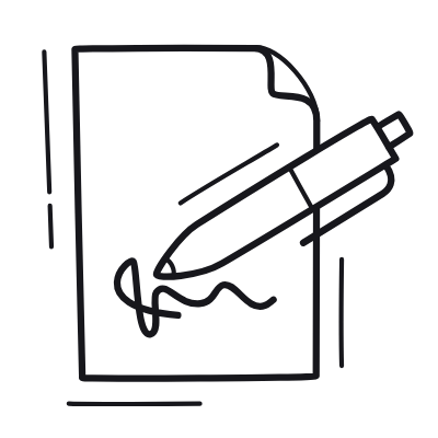 File Signing, Animated Icon, Outline
