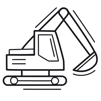 Digger, Animated Icon, Outline