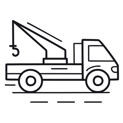 Crane Truck, Animated Icon, Outline