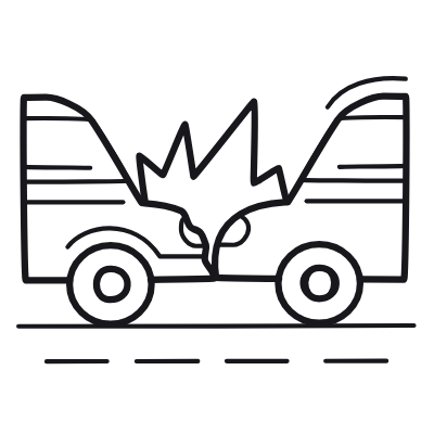 Car Crash, Animated Icon, Outline