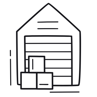 Warehouse, Animated Icon, Outline