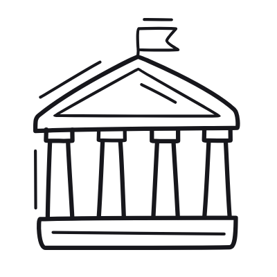 Museum, Animated Icon, Outline