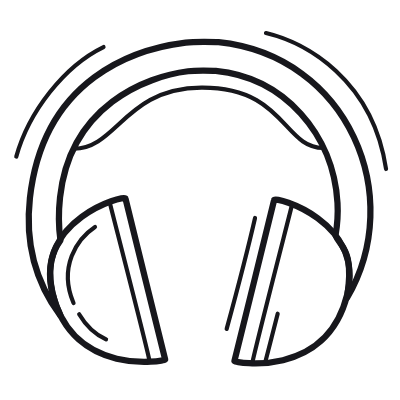 Headphones, Animated Icon, Outline