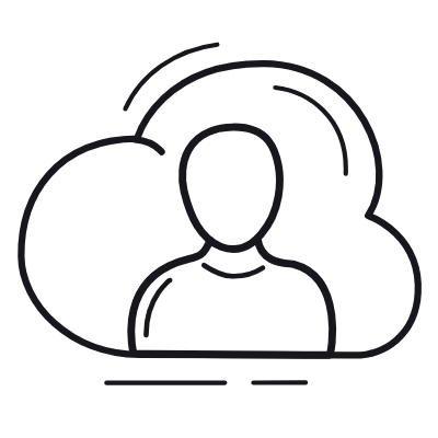 Cloud Avatar, Animated Icon, Outline