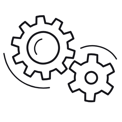 Cogs, Animated Icon, Outline