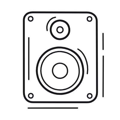 Speaker, Animated Icon, Outline
