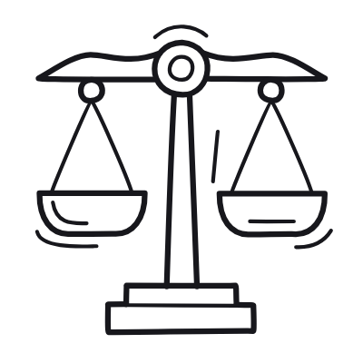Scale Justice, Animated Icon, Outline