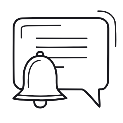 Message Bell, Animated Icon, Outline