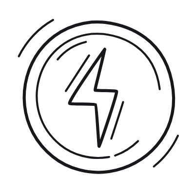 Bolt Circle, Animated Icon, Outline