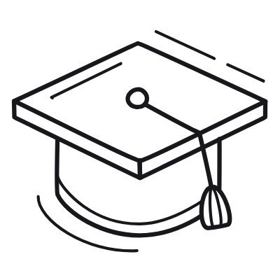 Student Cap, Animated Icon, Outline