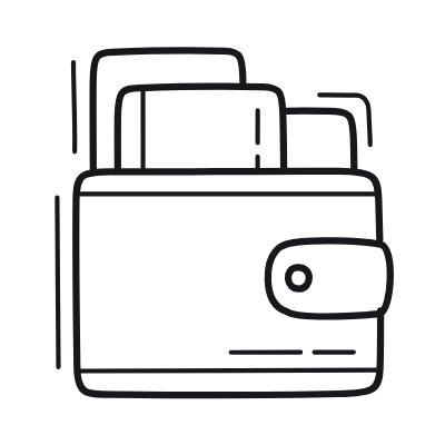 Wallet Full, Animated Icon, Outline