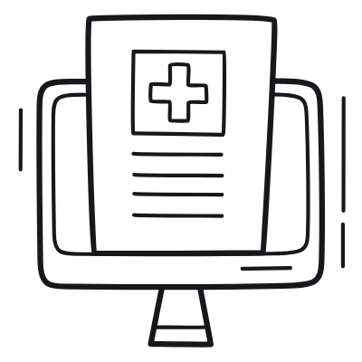 Desktop Medical File, Animated Icon, Outline