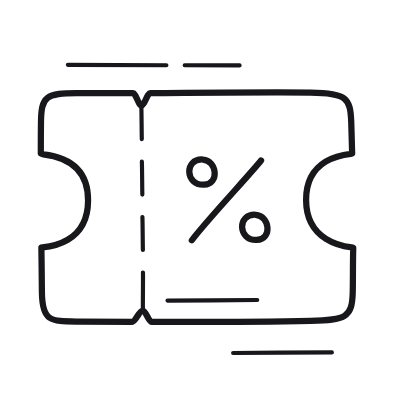 Ticket Percent, Animated Icon, Outline