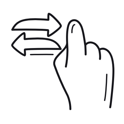 Swipe Right Left, Animated Icon, Outline
