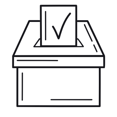Ballot Box Check, Animated Icon, Outline