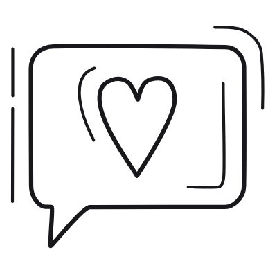 Message Heart, Animated Icon, Outline