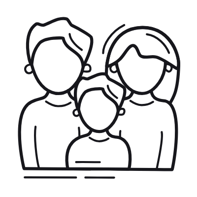 Avatars Family, Animated Icon, Outline