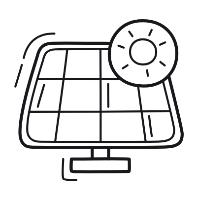 Solar Panel, Animated Icon, Outline
