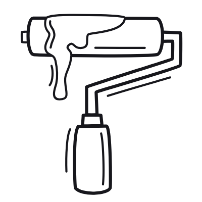Paint Roller, Animated Icon, Outline