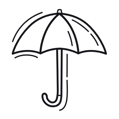 Umbrella, Animated Icon, Outline