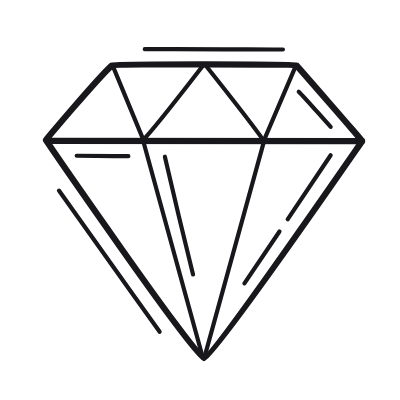Diamond, Animated Icon, Outline