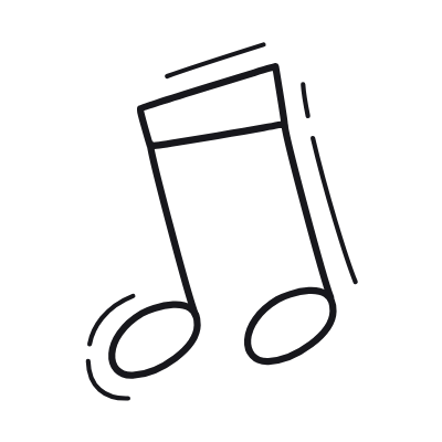 Music Note, Animated Icon, Outline