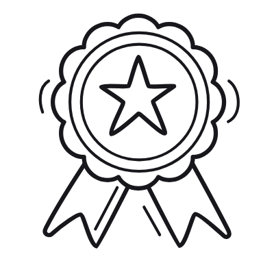 Badge Ribbon Star, Animated Icon, Outline