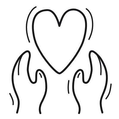 Hands Open Care, Animated Icon, Outline