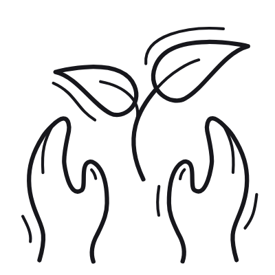 Hands Plant, Animated Icon, Outline