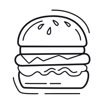 Burger, Animated Icon, Outline