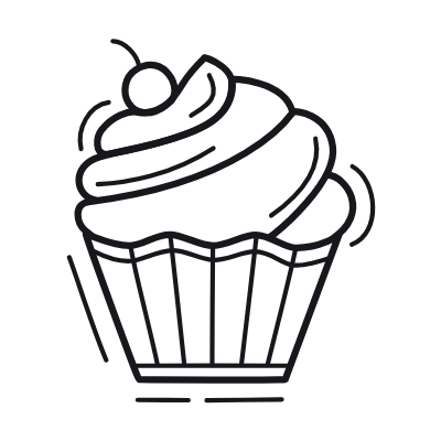 Cupcake, Animated Icon, Outline