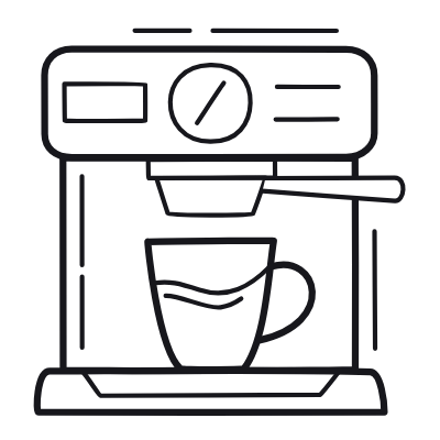Coffee Machine, Animated Icon, Outline