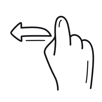 Swipe Left, Animated Icon, Outline