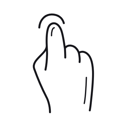 Tapping Fingers, Animated Icon, Outline