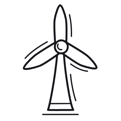 Wind Turbine, Animated Icon, Outline