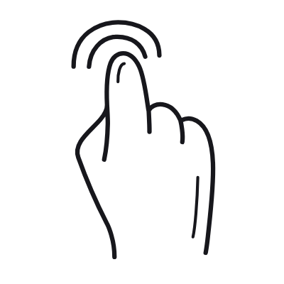 Tap Twice, Animated Icon, Outline