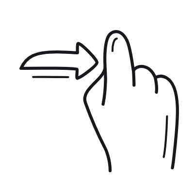 Swipe Right, Animated Icon, Outline