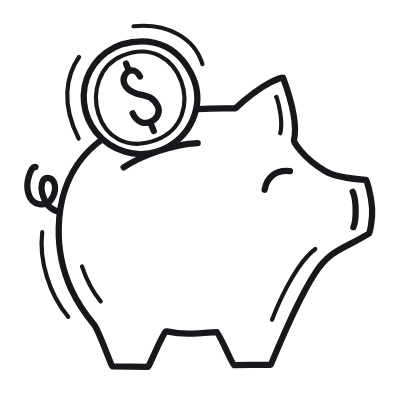 Piggy Bank, Animated Icon, Outline