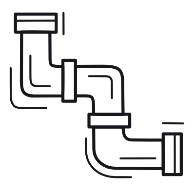 Water Pipe, Animated Icon, Outline