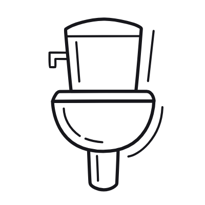 Toilet Bowl, Animated Icon, Outline