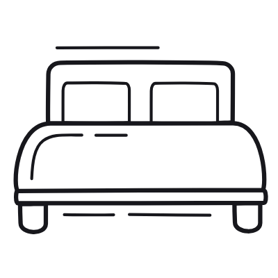 Bed, Animated Icon, Outline