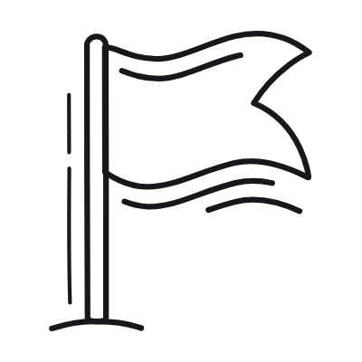 Flag, Animated Icon, Outline