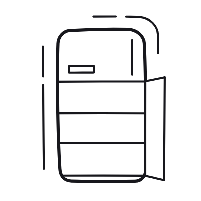 Fridge, Animated Icon, Outline
