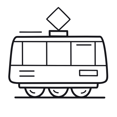 Tram, Animated Icon, Outline