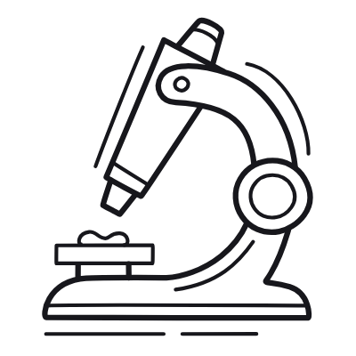 Microscope, Animated Icon, Outline