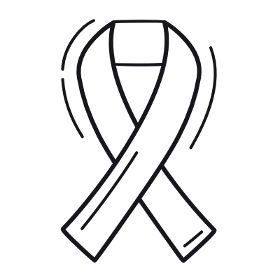 Cancer Ribbon, Animated Icon, Outline