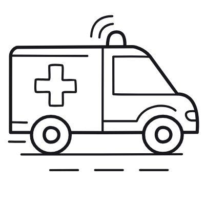 Ambulance, Animated Icon, Outline