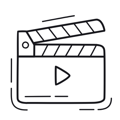 Clapperboard Play, Animated Icon, Outline