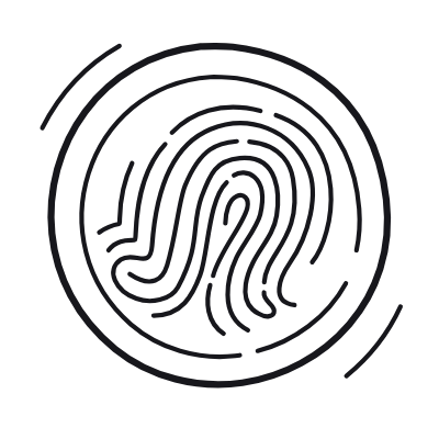 Fingerprint Circle, Animated Icon, Outline