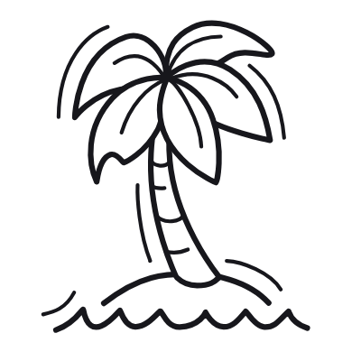 Island, Animated Icon, Outline